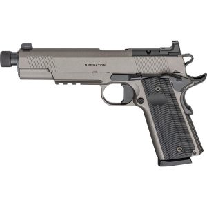 Springfield Armory 1911 Operator AOS Handgun .45 Auto 8rd Magazine 5.75" Threaded Barrel Grey Cerakote