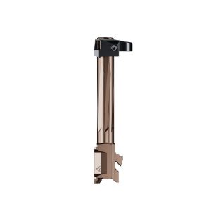 Radian Afterburner and Ramjet Micro Compensator and Ported Handgun Barrel for Glock G43 Bronze