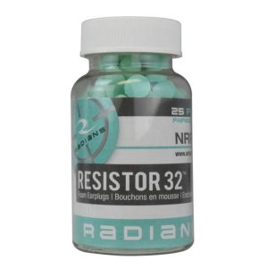 Radians Resistor Foam Ear Plugs Jar 32dB 25 Pair Aqua