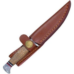 Roper Knives Deadwood Jr. Fixed Blade 3-1/4" Clip Point Blade Zebra Wood