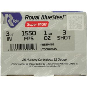 Rio Royal BlueSteel 12 ga 3 1/2" MAX 1 3/8 oz #3 1550 fps - 25/ct