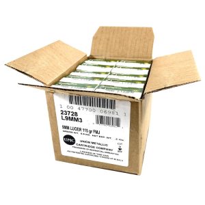 Remington UMC Handgun Ammunition 9mm Luger 115 gr FMJ 1145 fps 1000/ct Case (20-50/ct Boxes)