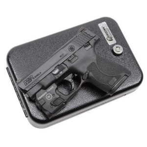 S&W M&P Shield M2.0 Defense Kit Handgun 9mm Luger 8rd Magazine 3.1" Barrel Black with Crimson Trace Tact Light and Gun Vault USED