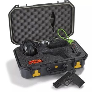 Smith & Wesson M&P 9 Shield EZ Bundle Handgun Kit 9mm Luger 8rd Magazine 3.675" Barrel Black with Plano Case Walker Glasses Earmuffs USED