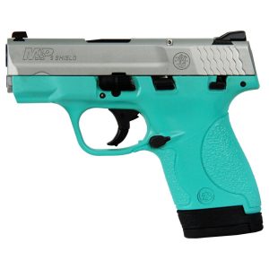 Smith & Wesson M&P Shield 1.0 Exclusive Handgun 9mm Luger 7&8rd Magazines 3.1" Barrel Silver/Robin?s Egg Blue CA Compliant USED