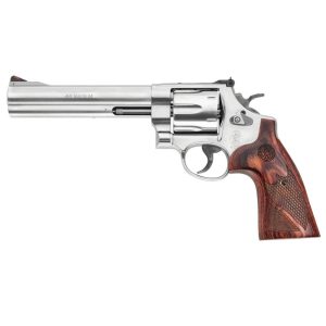 Smith & Wesson N Frame Model 629 Deluxe Handgun .44 Mag 6rd Capacity 6.5" Barrel Silver with Brown Grip USED