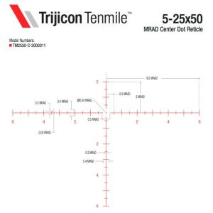 Trijicon Tenmile 5-25x50 Rifle Scope 30mm SFP w/ Red MRAD Center Dot