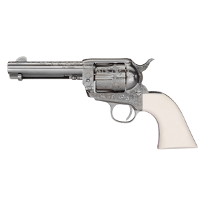Taylor's 1873 Outlaw Legacy Handgun .45 Colt 6rd Capacity 4.75" Barrel Engraved Nickel with White