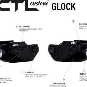 Viridian Custom CTL for Glock 17/19/22/23 580 Lumen Tactical Light w SAFECharge