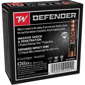 Winchester Supreme Elite PDX1 Personal Defense Shotgun Ammunition .410 ga 2 1/2"  3 disc 12 plts + Slug 750 fps 10/ct
