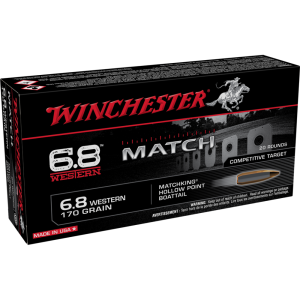 Winchester Match Rifle Ammunition 6.8 Western 170 gr. BTHP 2910 fps 20/ct