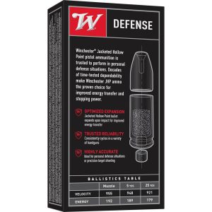 Winchester USA Handgun Ammunition .380 ACP 95 gr. JHP 955 fps 50/ct