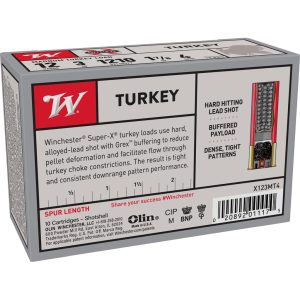 Winchester Super-X Turkey Loads Shotshells 12ga 3" 1-7/8 oz 1210 fps #4 10/ct
