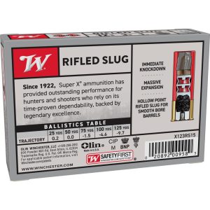 Winchester Super-X Rifled Slug Shotshells 12 ga 3" 1 oz 1760 fps Slug 5/ct