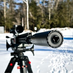 YHM Bad Larry .338 Direct Thread Suppressor .338 Cal Stainless Steel/Cobalt 6 5/8"-24  Black