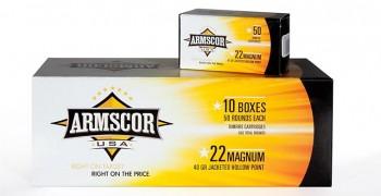 Armscor .22 WMR 40gr JHP Brass – 50rd