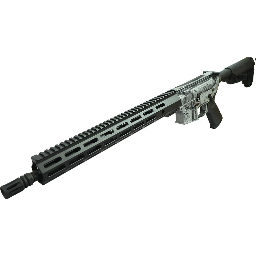 Shark Coast Trump 2.0 AR-15 Rifle w/SCC Lower 5.56 30rd Magazine 16" Barrel Distressed Silver Black