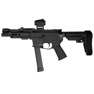 Shark Coast "Midnight" Pistol Bundle 9mm Luger 33rd Glock Style Magazine 5'' Threaded Barrel Vortex Red Dot/Streamight Protac