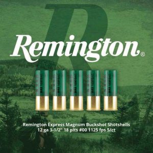 Remington Express Magnum Buckshot Shotshells 12 ga 3-1/2" 18 plts #00 1125 fps 5/ct