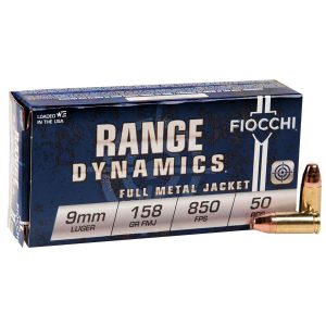 Fiocchi Range Dynamics Ammunition 9mm Luger 115gr FMJ 1200 fps 50/ct