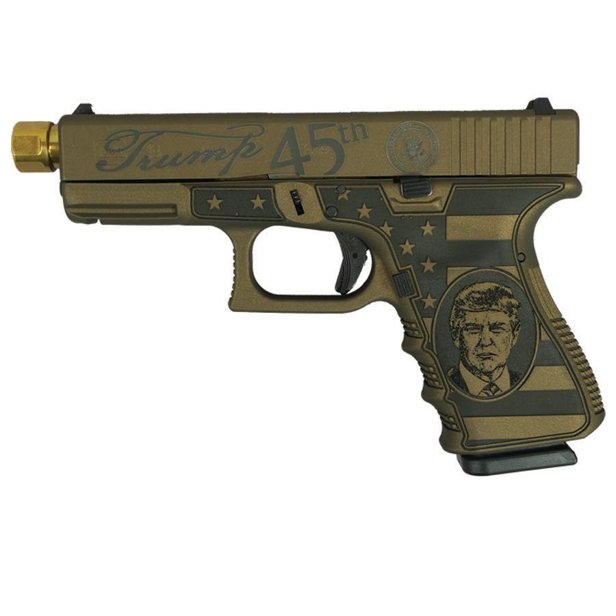 Glock 19 Gen 3 Custom "Trump Edition" Compact Handgun 9mm Luger 15rd Magazines (2) 4.6" Threaded Barrel USA