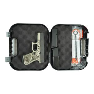 Glock 19 Gen 4 "American Made-Farm" Compact Handgun 9mm Luger 15rd Magazines(2) Nickel Finish 4" Barrel