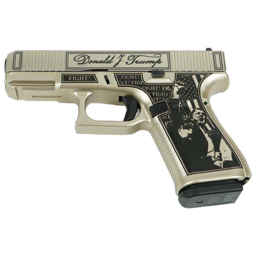 Glock 19 Gen 5 Custom "Trump Fight" Handgun 9mm Luger 15rd Magazines (2) 4" Barrel Austria