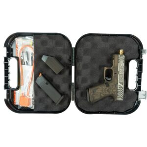 Glock 43X Custom "Viking" in Colonial Brown Handgun 9mm Luger 10rd Magazines (1) 3.9" Threaded Gold Barrel