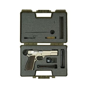 SDS Imports Inglis P-35 Handgun 9mm Luger 15rd Capacity 4.7'' Barrel G10 Grips Nickel Finish Green Fiber Front Sight