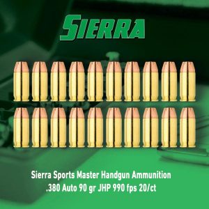 Sierra Sports Master Handgun Ammunition .380 Auto 90 gr JHP 990 fps 20/ct