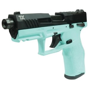Taurus 2TX22 Handgun .22 LR 16(1)&22(1)rd Magazines 4.6" Threaded Barrel Black Slide/Cyan Frame