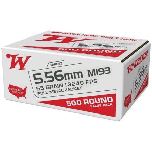 Winchester USA Lake City M193 Rifle Ammunition 5.56mm 55 gr. FMJ 3240 fps 500/ct (Bulk Box)