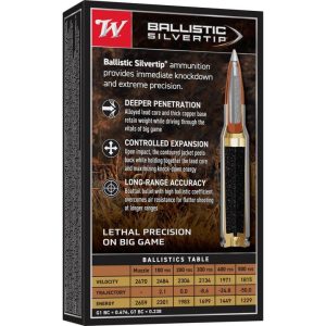Winchester Ballistic Silvertip Rifle Ammunition .308 Win 168 gr. PT 2670 fps 20/ct