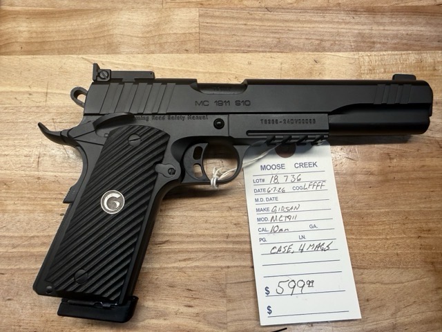 PREOWNED GISSAN MC1911 10MM WITH CASE AND 4 MAGS